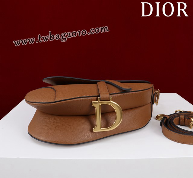 Dior专柜新款迪奥高仿原单长肩带大小号牛皮马鞍包手拎斜挎包 djfk1813